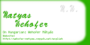 matyas wehofer business card