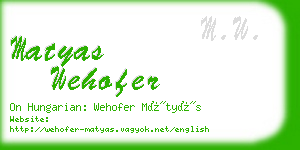 matyas wehofer business card